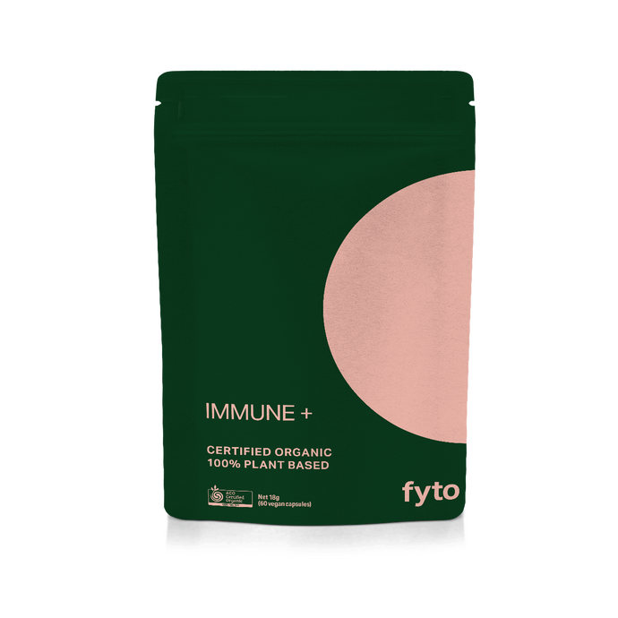 IMMUNE + <br />Certified Organic <br />100% Plant based<br />60 capsules<br />