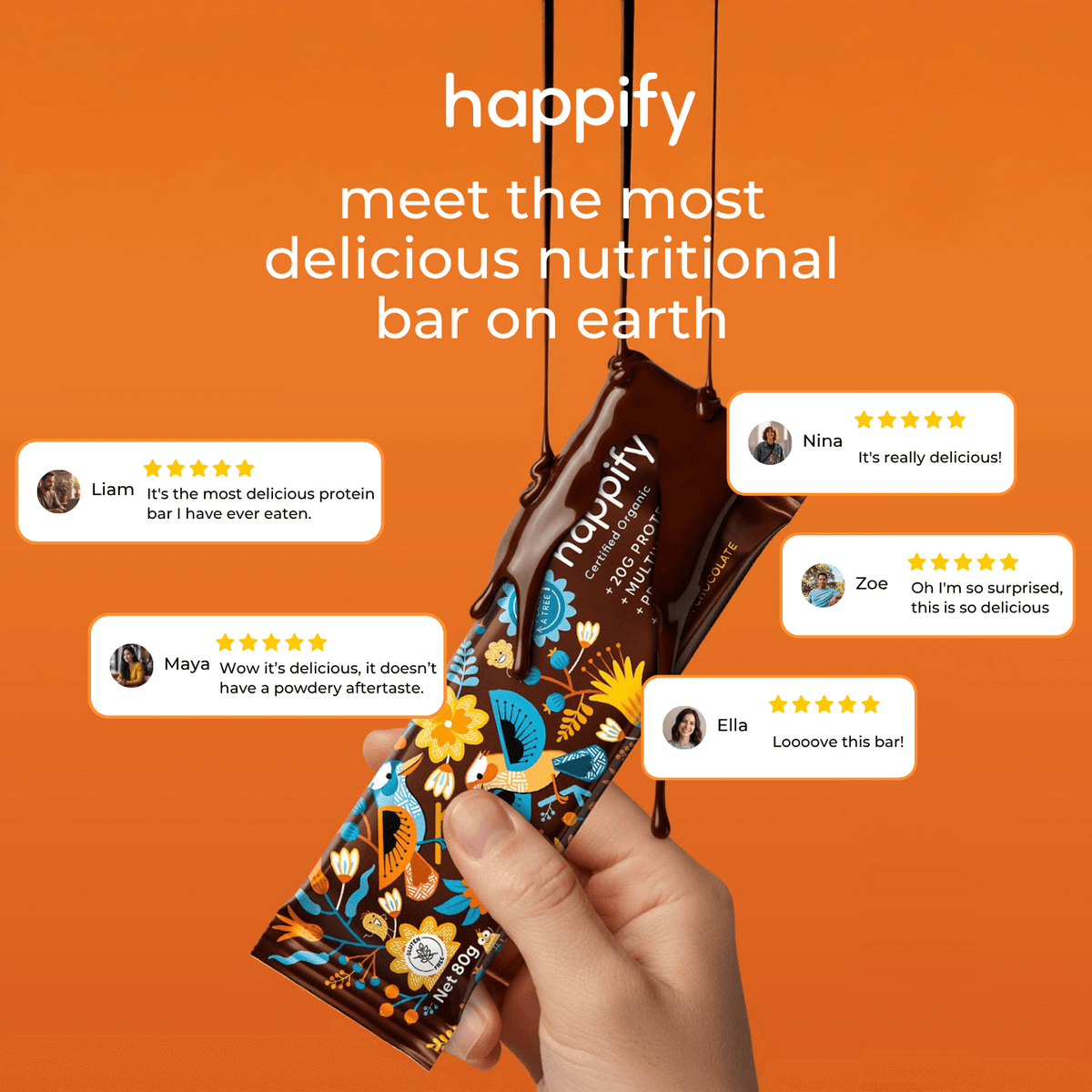 BOX OF 12 - HAPPIFY BARS – ONE.ORGANIC - USA